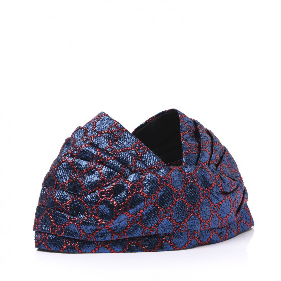 GUCCI GG SUPREME HEADBAND ヘアバンド GUCCI Metallic Lurex Silk GG Supreme Headband S Blue Red