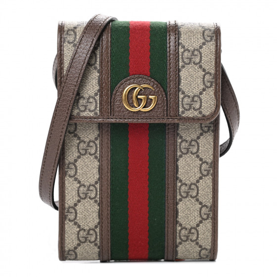 ショルダーバッグ Gucci Gg Supreme Ad Leather Mini Ophidia Crossbody Bag GUCCI GG Supreme Monogram Web Mini Ophidia Crossbody Bag
