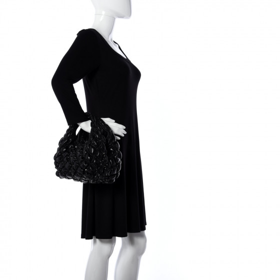 VALENTINO GARAVANI Nappa Small Spikeme Hobo Bag Black 736485