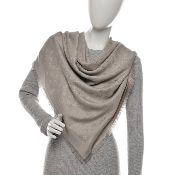 なっちゃん　LOUIS VUITTON デュンヌシルクウールストール LOUIS VUITTON Silk Lurex Wool Monogram Shine Shawl Brown