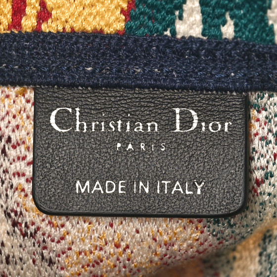 CHRISTIAN DIOR Canvas Embroidered Paisley D-Bubble Bucket
