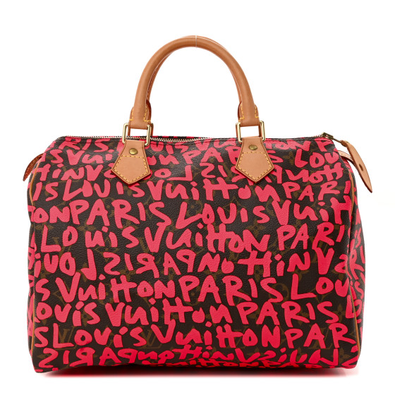 LOUIS VUITTON Monogram Graffiti Speedy 30 Fuchsia