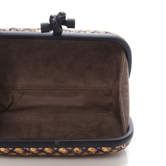 BOTTEGA VENETA Metallic Paillettes Sequin Intrecciato Knot