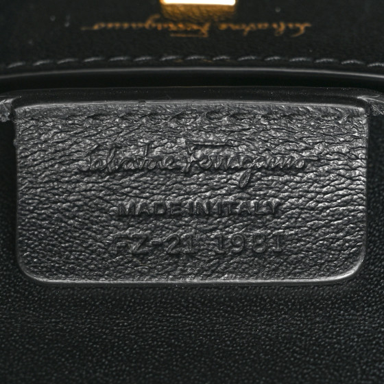 【Ferragamo】☆Trifolio box bag☆ SALVATORE FERRAGAMO Calfskin Trifolio Box Bag Black 1404129
