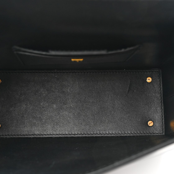 SALVATORE FERRAGAMO Calfskin Trifolio Box Bag Black 1404129