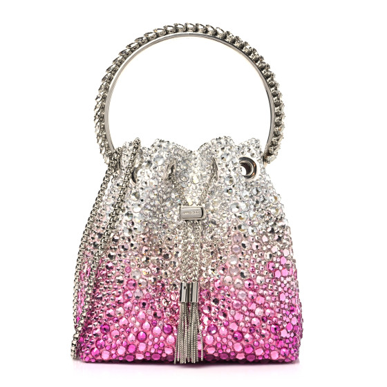 【JIMMY CHOO】Micro Bon Bon-Rih-Candy Pink ★関税送料込み Jimmy Choo Micro Bon Bon Crystal Mesh Bucket Bag | Saks