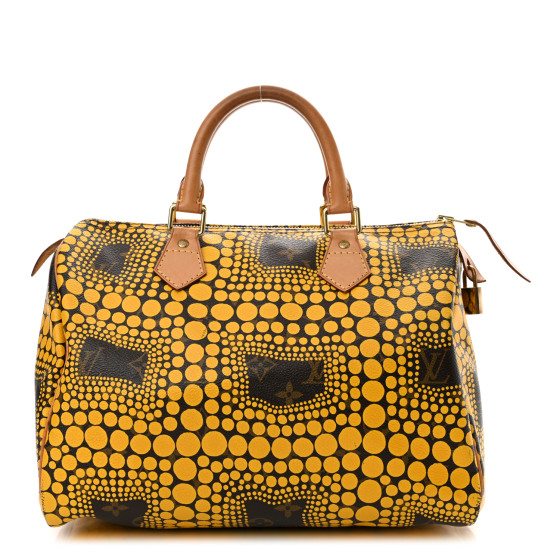 【希少】 LOUIS VUITTON LV Monogram Kusama Town Speedy 30 LOUIS VUITTON Monogram Kusama Town Speedy 30 Yellow 1561470
