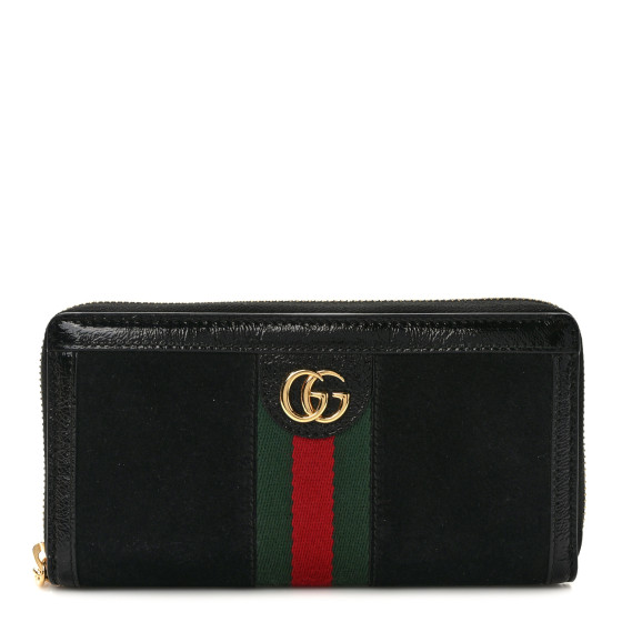 長財布 Gucci Portafogli Zip-Around Ophidia Ophidia zip around wallet in beige and dark brown fabric