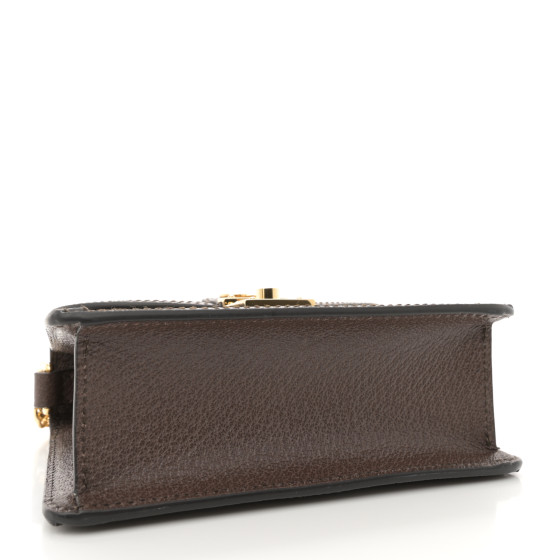 GUCCI GG Supreme Monogram Textured Dollar Calfskin Web Mini