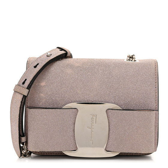 SALVATORE FERRAGAMO Rainbow Glitter Mini Vara Bow Crossbody