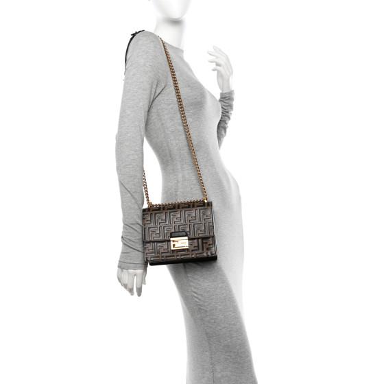FENDI Vitello Liberty Bi-Color FF 1974 Embossed Small Kan U