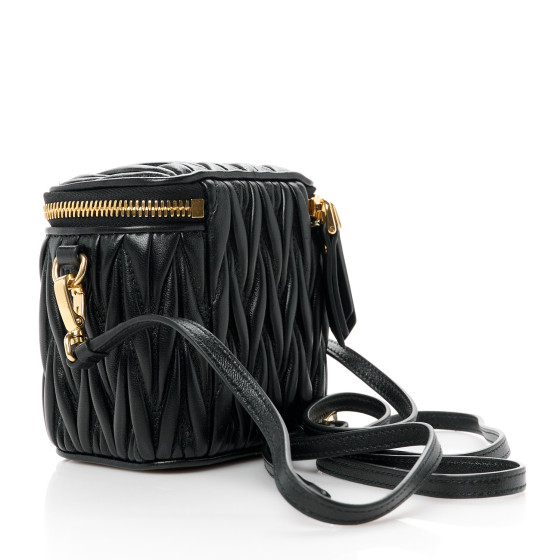 MIU MIU Nappa Matelasse Micro Vanity Case Black 1560652