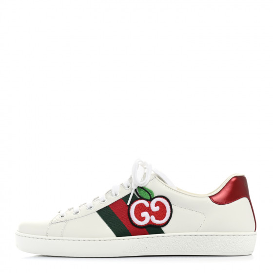 ゆりページ GUCCI Calfskin Web Cherry Embroidered Mens Ace Sneakers 9