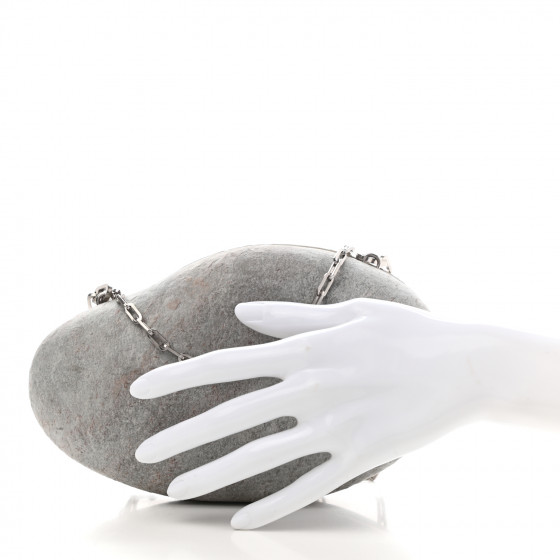 BOTTEGA VENETA Pebble Rock Mini Chain Clutch Grey 1010106