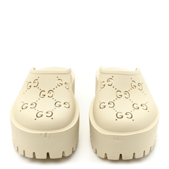 GUCCI Rubber GG Monogram Perforated Elea Platform 55mm Lug