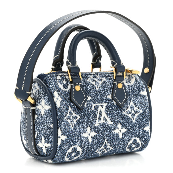 LOUIS VUITTON Denim Monogram Jacquard Micro Speedy Bag Charm