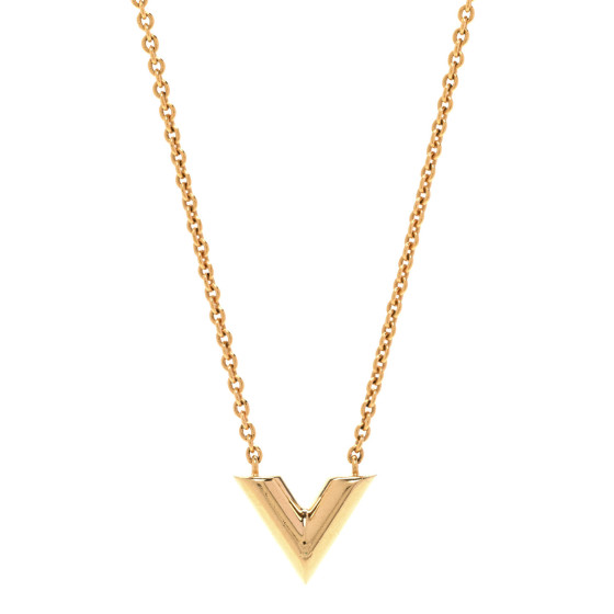 【最終価格】Louis Vuitton エッセンシャルV ゴールド LOUIS VUITTON Essential V Necklace Gold 1343054 | FASHIONPHILE