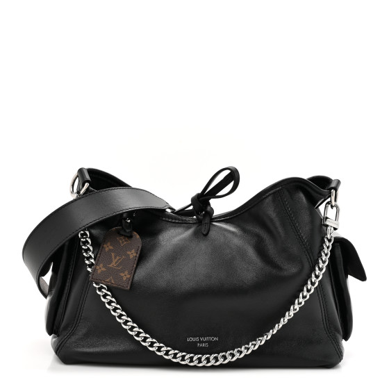 LOUIS VUITTON Lambskin CarryAll Cargo Vibe PM Black 1629583