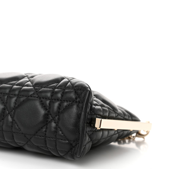 CHRISTIAN DIOR New Line Lambskin Cannage Dior Club Bag Black