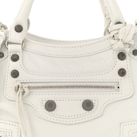 直営店☆BALENCIAGA☆ NEO CAGOLE CITY 2WAY バッグ/OPTIC WHITE BALENCIAGA Agneau Arena Neo Cagole Handbag XS Optic White