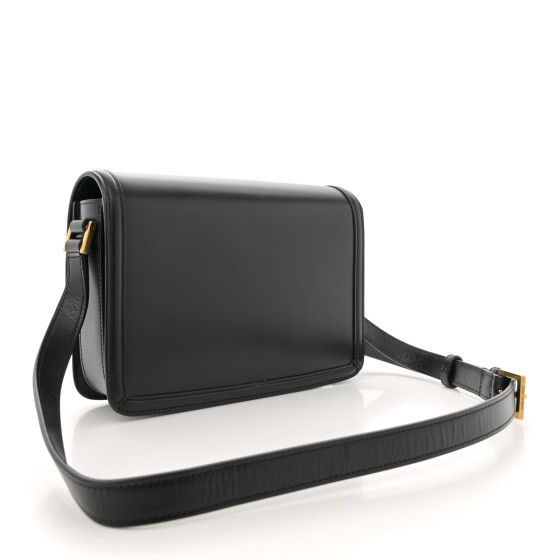 SAINT LAURENT Box Calfskin Monogram Medium Solferino Satchel