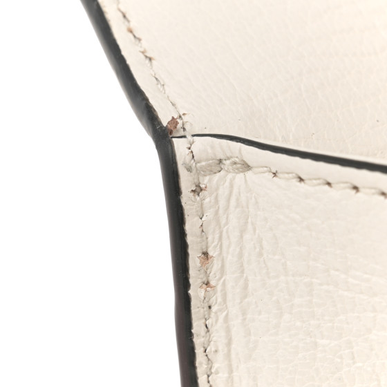 MIU MIU Goatskin Resin Madras Chain Shoulder Bag White