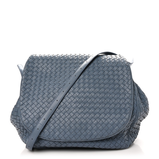 ショルダーバッグ BOTTEGA VENETA INTRECCIATO MESSENGER BAG BOTTEGA VENETA Nappa Intrecciato Messenger Bag Blue 1624094