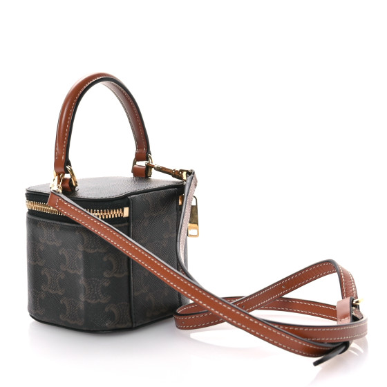 ショルダーバッグ・ポシェット × ヴィンテージ(中古) Celine Triomphe Mini Vanity Case Women's Mini vanity case in Triomphe canvas and calfskin