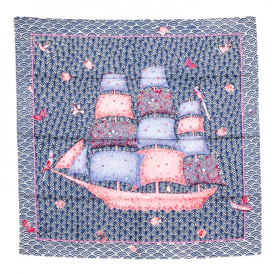 HERMÈS★カレ90 BATEAU FLEURI HERMES Silk Bateau Fleuri Scarf 90 205913 | FASHIONPHILE