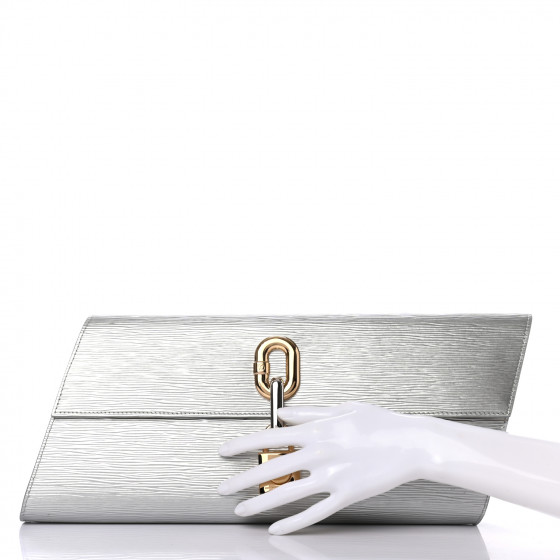 LOUIS VUITTON Epi Blade Clutch Silver 866635 | FASHIONPHILE