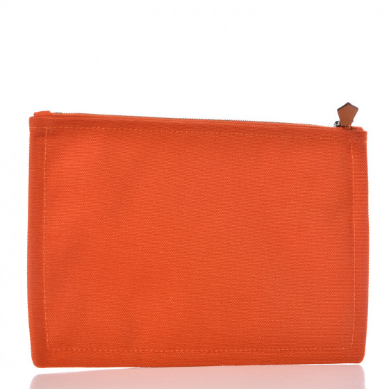 バッグ orange HERMES Toile Flat Yachting Pouch PM Orange 380973 | FASHIONPHILE