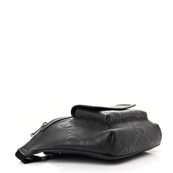 【GUCCI 】GG Tennis 20 Embossed Strap Pouch Clutch Bag GUCCI Calfskin GG Tennis Embossed Pocket Belt Bag Black