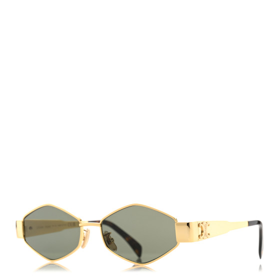 CELINE Metal Triomphe 02 Sunglasses CL40254U Gold Green