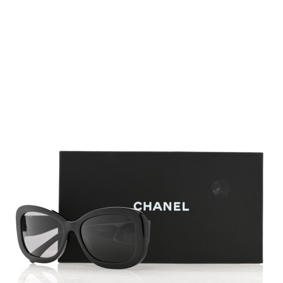 CHANEL Acetate Polarized CC Sunglasses 5468-B-A Black