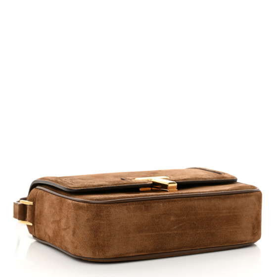 ◆Valluat◆ TILUS SUEDE BAG CHOCOLATE [正規品/関税込] TOM FORD Suede Small Wallis Flap Bag Whisky 1638626