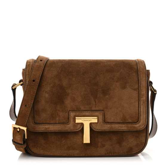 ◆Valluat◆ TILUS SUEDE BAG CHOCOLATE [正規品/関税込] TOM FORD Suede Small Wallis Flap Bag Whisky 1638626