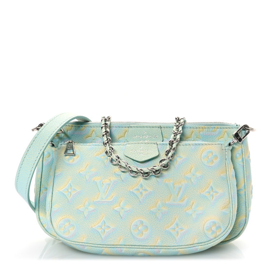 Louis Vuitton シュシュ 緑・青 Made in Italy Louis Vuitton シュシュ 緑・青 Made in Italy