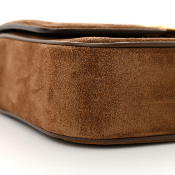 TOM FORD Suede Small Wallis Flap Bag Whisky 1638626