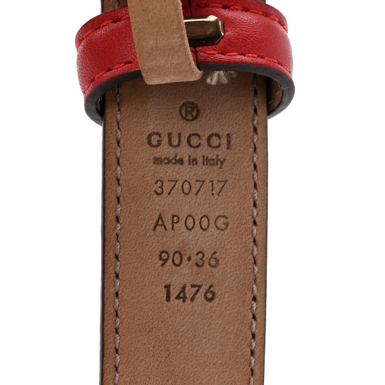 Gucci GGパターン ベルト 90-36 Authentic GUCCI Red Patent Leather Black Interlocking G