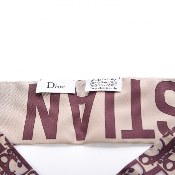 CHRISTIAN DIOR Silk Oblique Mitzah Scarf Bordeaux 358342