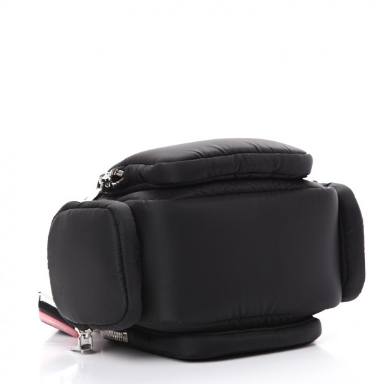 PRADA Tessuto Nylon Pocket Top Handle Cargo Bag Black Pink