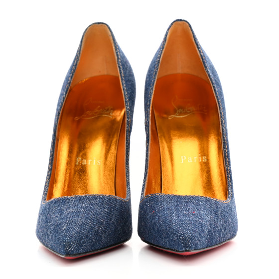 Christian Louboutin ハイヒール 青色 Christian Louboutin Blue Patent Calf Lady Peep 150 Platform