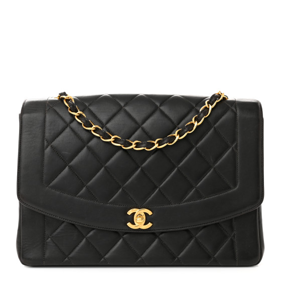 CHANEL Lambskin Quilted Medium Single Flap Black 1367055 FASHIONPHILE