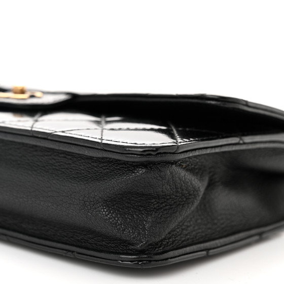 【CHANEL】Chanel WOC（Patent Goatskin）【ランク:A】 CHANEL Patent Leather Wallet-on-the-chain WOC Crossbody Flap