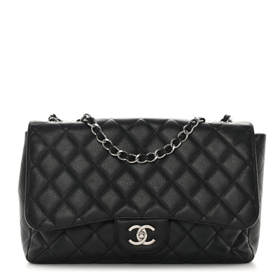 Caviar Quilted Jumbo Single Flap Black