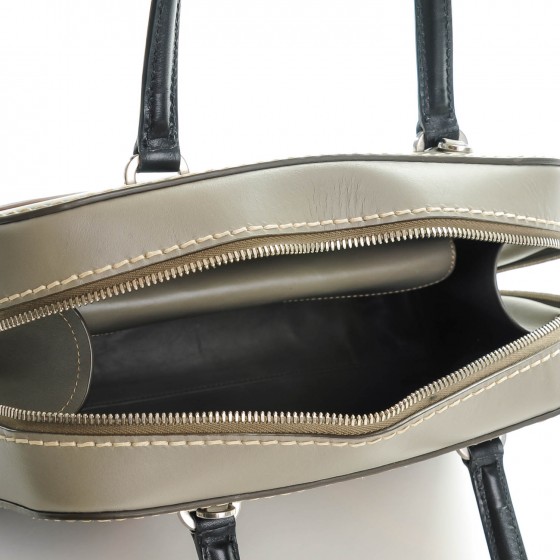 PRADA Vachetta Tri-Color Satchel Argilla Black 135842