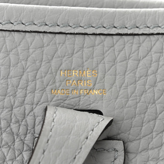 HERMES Taurillon Clemence Evelyne TPM Bleu Glacier 1548813