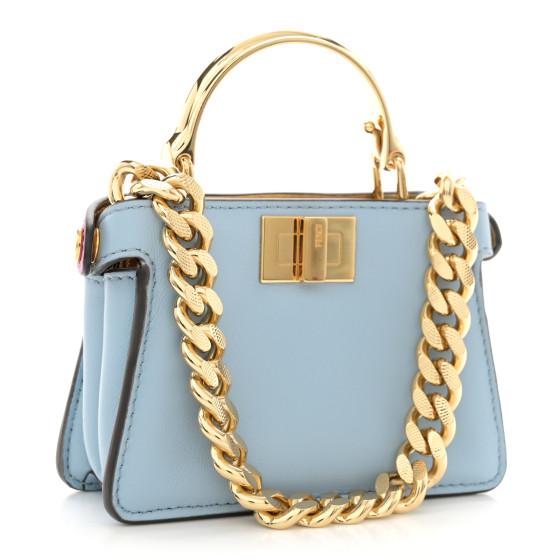 FENDI Nappa Rainbow Inlay Nano Peekaboo Maxi Handle Satchel