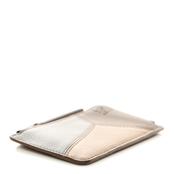 [Loewe] Puzzle Coin Card Holder - Worm ☆送料込☆ LOEWE Calfskin Puzzle Colorblock Coin Card Holder Asphalt