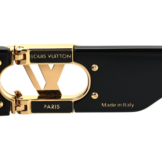 LOUIS VUITTON Acetate LV Link Square Sunglasses Z1478E Black